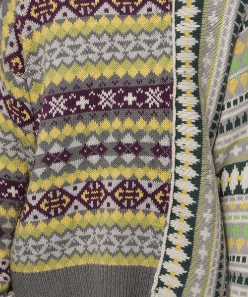 niko and...(ニコアンド)の「リメイク風フェアアイルニットプルオーバー(ニット/セーター・レディース・チャコール/アイボリー/ブルー・MEDIUM/LARGE)」の12枚目の写真