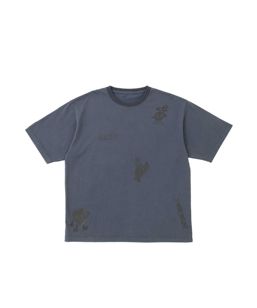 JUNRED(ジュンレッド)の「【Chocomoo×JUNRED】コラボピグメントTシャツ(Tシャツ/カットソー・メンズ・チャコールグレー/ブルー系その他4・L/S/M)」の1枚目の写真