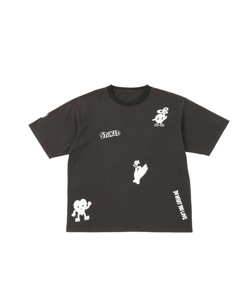 JUNRED(ジュンレッド)の「【Chocomoo×JUNRED】コラボピグメントTシャツ(Tシャツ/カットソー・メンズ・チャコールグレー/ブルー系その他4・L/S/M)」の5枚目の写真
