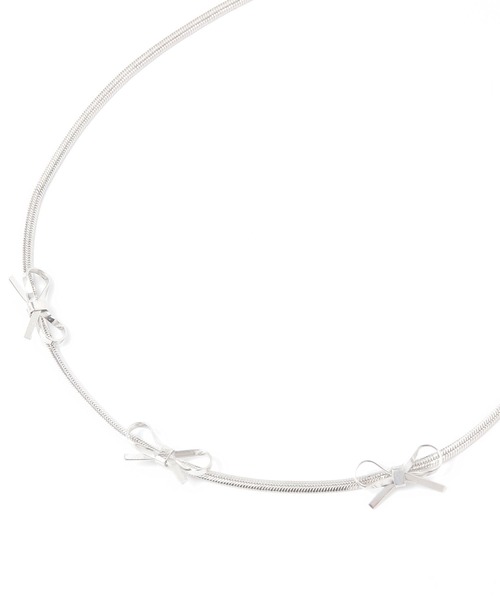 niko and...(ニコアンド)の「3リボンネックレス(ネックレス・レディース・イエロー/グレー・0)」の2枚目の写真