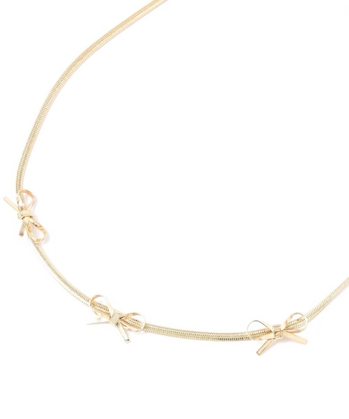 niko and...(ニコアンド)の「3リボンネックレス(ネックレス・レディース・イエロー/グレー・0)」の1枚目の写真