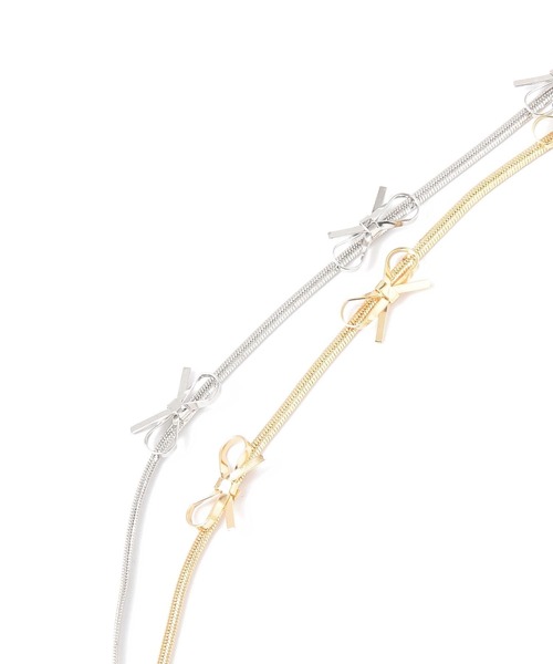 niko and...(ニコアンド)の「3リボンネックレス(ネックレス・レディース・イエロー/グレー・0)」の5枚目の写真