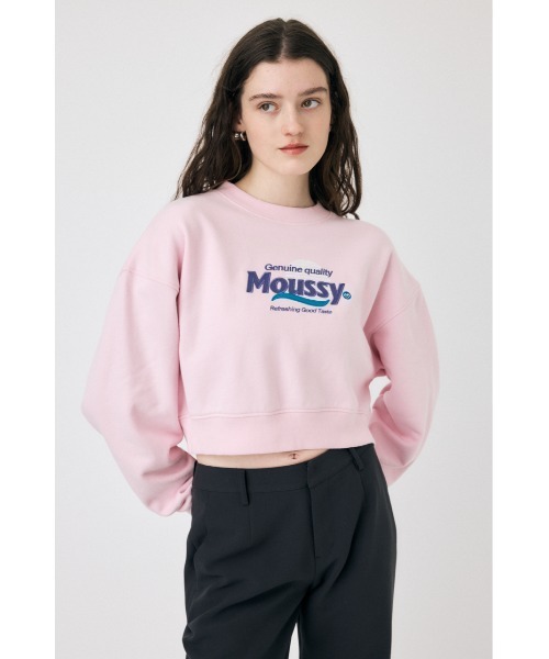 MOUSSY（マウジー）の「MOUSSY PRODUCT LOGO プルオーバー（スウェット・レディース・ダークネイビー/オフホワイト/杢グレー/ライトピンク・FREE）」の4枚目の写真