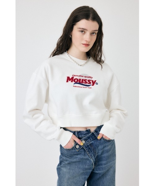 MOUSSY（マウジー）の「MOUSSY PRODUCT LOGO プルオーバー（スウェット・レディース・ダークネイビー/オフホワイト/杢グレー/ライトピンク・FREE）」の19枚目の写真