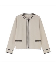 レディース配色ニットジャケット