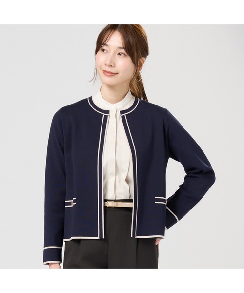 レディース配色ニットジャケット（ニット/セーター）｜TOKYO
