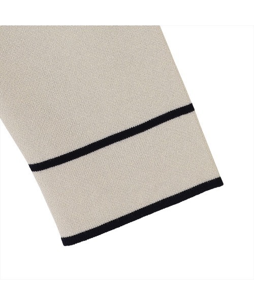 TOKYO SHIRTS（トウキョウシャツ）の「レディース配色ニットジャケット（ニット/セーター・レディース・ナチュラル/ネイビー・L/LL/M）」の5枚目の写真