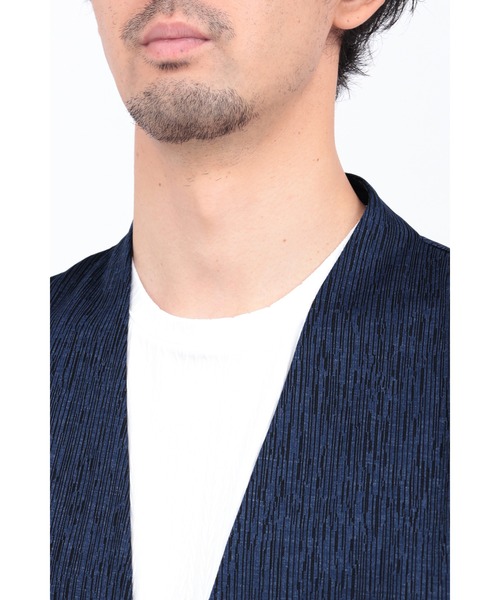 HIGH STREET∴ブライトウィロージャガードノーカラージャケット（ノー