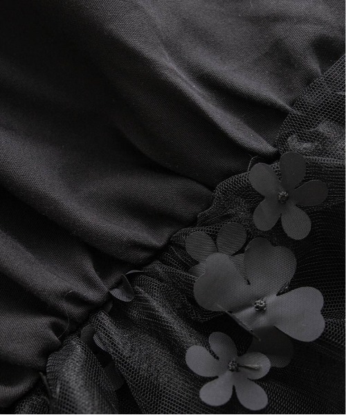 新品同様　アナナ　3DフラワーTシャツ ブラック セール】【Flower Collection】3Dフラワーシャーリングトップス