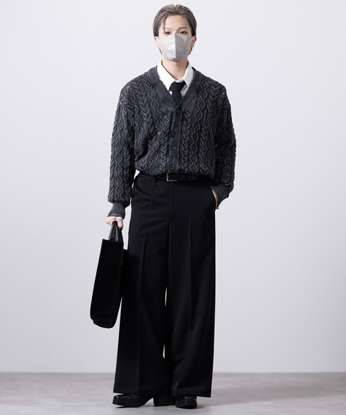 CLEL ハイヴィンテージデザイン ダメージカーディガンＭサイズ/ネイビー CLEL カーディガン 「CLEL」High Vintage Design Damage