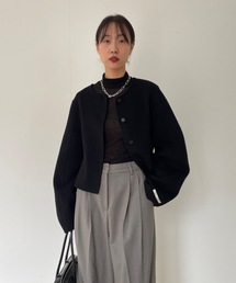 Didot.showroom 【HAND MADE】ノーカラーウールジャケット Didot.showroom 【HAND MADE】ノーカラーウールジャケット