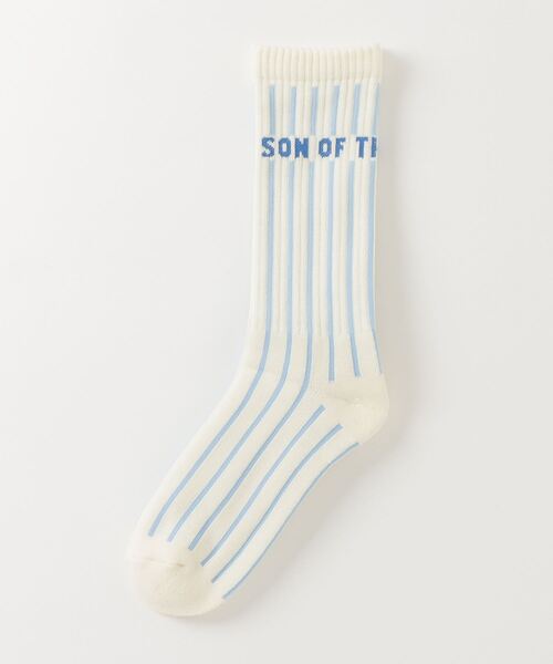 SON OF THE CHEESE（サノバチーズ）の「【SON OF THE CHEESE】STRIPE SOX（ソックス/靴下・メンズ・ブルー/マスタード・FREE）」の2枚目の写真