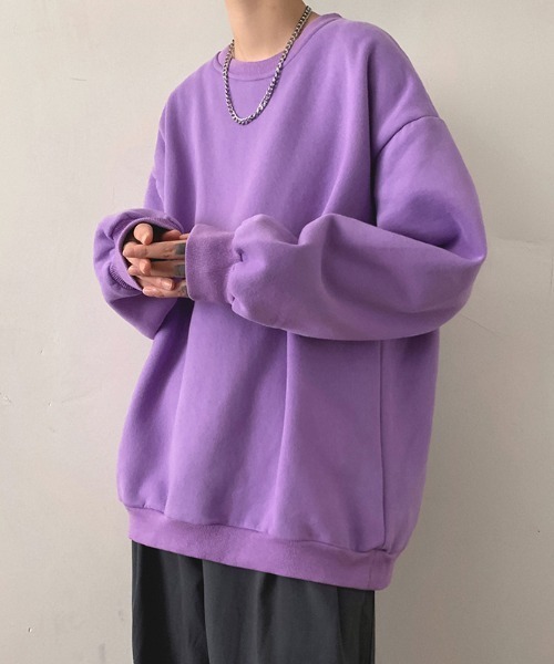 Per sist ence（パーシエンス）の「BIGシルエットスウェット/ユニセックス（スウェット・メンズ・ブラック/パープル/ベージュ/グレー/オレンジ/ブルー/グリーン/ダークグレー/ホワイト・LARGE/X-LARGE/MEDIUM）」の8枚目の写真
