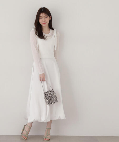 PROPORTION BODY DRESSING（プロポーションボディドレッシング）の「リボンビスチェレイヤードニット / 1215170210（ニット/セーター・レディース・ピンク/ホワイト系その他/ブラック・FREE）」の12枚目の写真