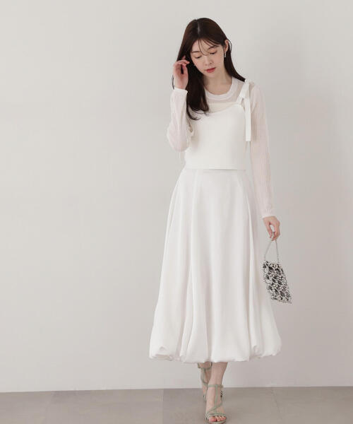 PROPORTION BODY DRESSING（プロポーションボディドレッシング）の「リボンビスチェレイヤードニット / 1215170210（ニット/セーター・レディース・ピンク/ホワイト系その他/ブラック・FREE）」の13枚目の写真