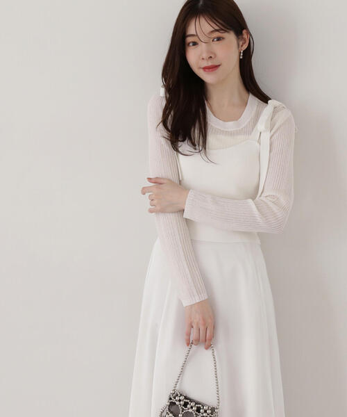 PROPORTION BODY DRESSING（プロポーションボディドレッシング）の「リボンビスチェレイヤードニット / 1215170210（ニット/セーター・レディース・ピンク/ホワイト系その他/ブラック・FREE）」の14枚目の写真