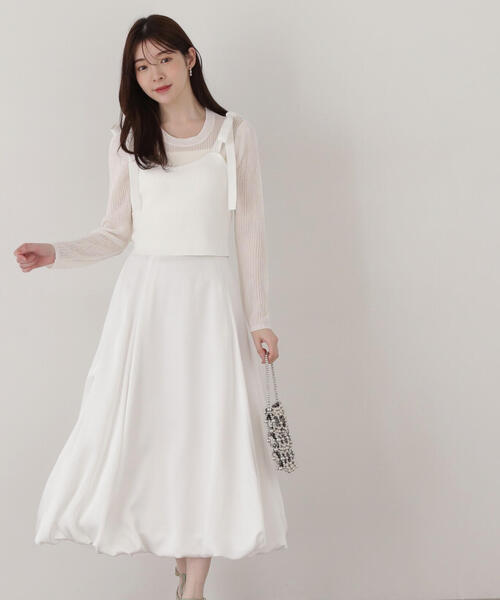 PROPORTION BODY DRESSING（プロポーションボディドレッシング）の「リボンビスチェレイヤードニット / 1215170210（ニット/セーター・レディース・ピンク/ホワイト系その他/ブラック・FREE）」の15枚目の写真