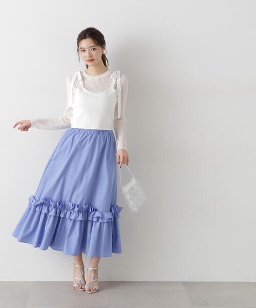 PROPORTION BODY DRESSING（プロポーションボディドレッシング）の「リボンビスチェレイヤードニット / 1215170210（ニット/セーター・レディース・ピンク/ホワイト系その他/ブラック・FREE）」の17枚目の写真