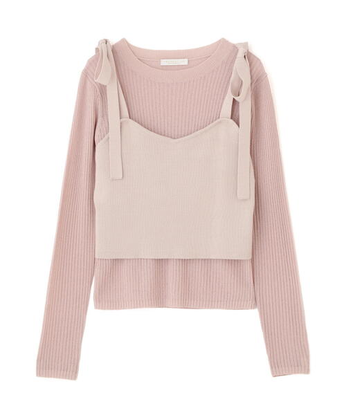 PROPORTION BODY DRESSING（プロポーションボディドレッシング）の「リボンビスチェレイヤードニット / 1215170210（ニット/セーター・レディース・ピンク/ホワイト系その他/ブラック・FREE）」の21枚目の写真