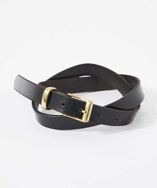 HERMES 黒レザーベルト 金具付き MASTER & CO】ブライドルレザーベルト / GOLDバックル / 24mm