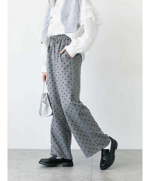 Samansa Mos2 blue(サマンサモスモスブルー)の「フロッキードットイージーパンツ(その他パンツ・レディース・チャコールグレー/グレー/ブラック/ネイビー・F)」の5枚目の写真