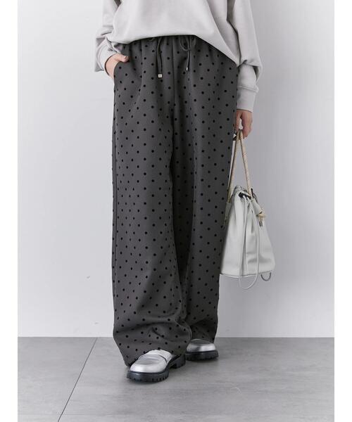 Samansa Mos2 blue(サマンサモスモスブルー)の「フロッキードットイージーパンツ(その他パンツ・レディース・チャコールグレー/グレー/ブラック/ネイビー・F)」の9枚目の写真