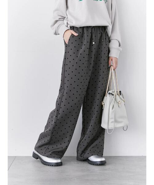 Samansa Mos2 blue(サマンサモスモスブルー)の「フロッキードットイージーパンツ(その他パンツ・レディース・チャコールグレー/グレー/ブラック/ネイビー・F)」の10枚目の写真