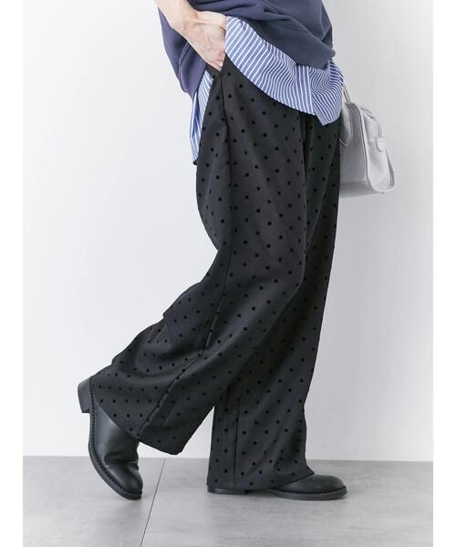 Samansa Mos2 blue(サマンサモスモスブルー)の「フロッキードットイージーパンツ(その他パンツ・レディース・チャコールグレー/グレー/ブラック/ネイビー・F)」の18枚目の写真