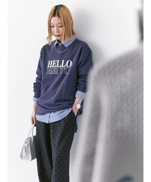 Samansa Mos2 blue(サマンサモスモスブルー)の「フロッキードットイージーパンツ(その他パンツ・レディース・チャコールグレー/グレー/ブラック/ネイビー・F)」の21枚目の写真