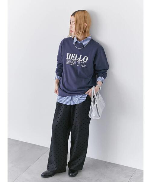 Samansa Mos2 blue(サマンサモスモスブルー)の「フロッキードットイージーパンツ(その他パンツ・レディース・チャコールグレー/グレー/ブラック/ネイビー・F)」の22枚目の写真