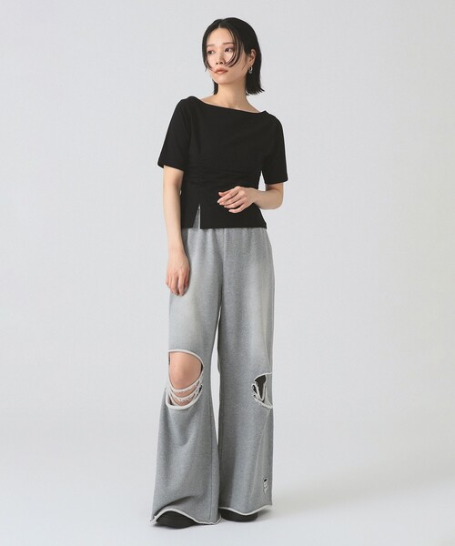 Ray BEAMS（レイビームス）の「ダメージ スウェット パンツ（スウェットパンツ・レディース・グレー/チャコールグレー/ピンク・0/1）」の7枚目の写真