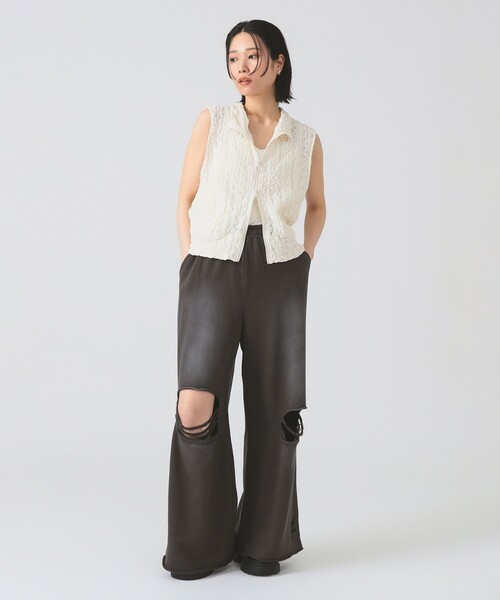 Ray BEAMS（レイビームス）の「ダメージ スウェット パンツ（スウェットパンツ・レディース・グレー/チャコールグレー/ピンク・0/1）」の11枚目の写真