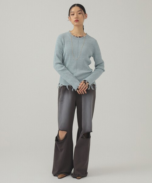 Ray BEAMS(レイビームス)の「ダメージ スウェット パンツ(スウェットパンツ・レディース・グレー/チャコールグレー/ピンク・0/1)」の15枚目の写真