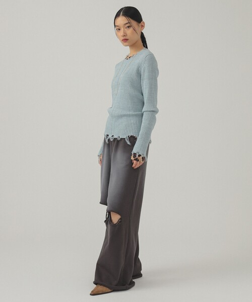 Ray BEAMS(レイビームス)の「ダメージ スウェット パンツ(スウェットパンツ・レディース・グレー/チャコールグレー/ピンク・0/1)」の16枚目の写真