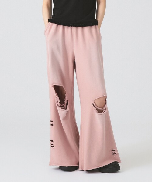 Ray BEAMS（レイビームス）の「ダメージ スウェット パンツ（スウェットパンツ・レディース・グレー/チャコールグレー/ピンク・0/1）」の5枚目の写真