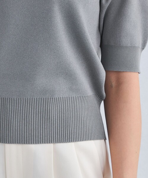 green label relaxing（グリーンレーベルリラクシング）の「襟レース 2WAY ショートスリーブ ニット プルオーバー -ウォッシャブル-（ニット/セーター・レディース・オフホワイト/ネイビー/グレー・FREE）」の20枚目の写真