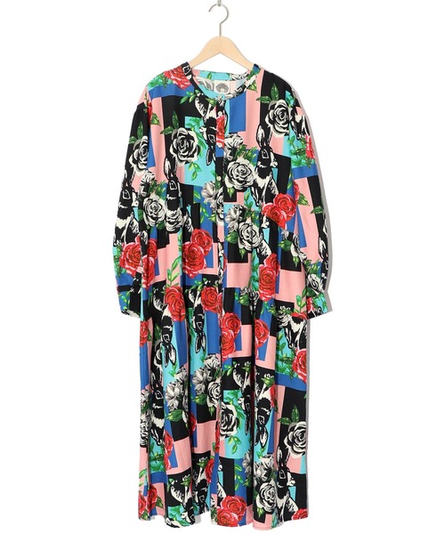 ScoLar（スカラー）の「151607：ウサギとバラ・小花柄ネコ 2柄展開ワンピース（ワンピース・レディース・ピンク/グリーン・M）」の20枚目の写真