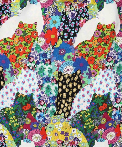 ScoLar（スカラー）の「151607：ウサギとバラ・小花柄ネコ 2柄展開ワンピース（ワンピース・レディース・ピンク/グリーン・M）」の14枚目の写真