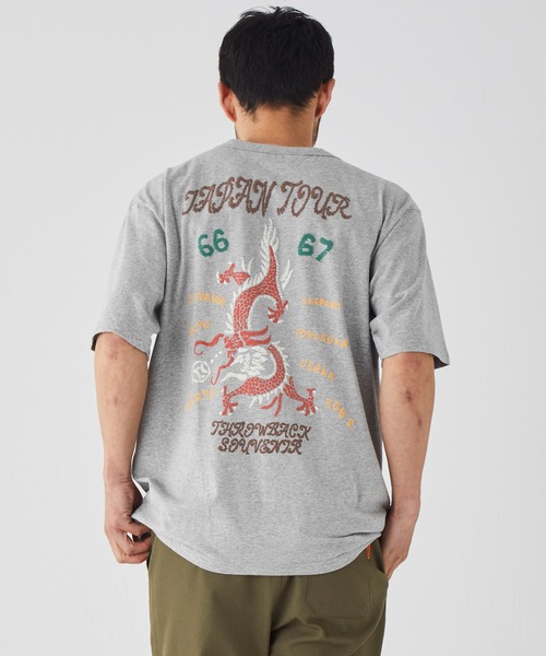 KRIFF MAYER(クリフメイヤー)の「スーベニアプリントT (龍)(Tシャツ/カットソー・メンズ・グレー/オフホワイト/コーラル/イエロー/チャコール・LARGE/X-LARGE/MEDIUM)」の4枚目の写真