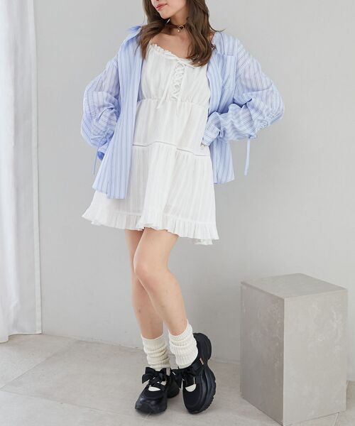 MAJESTIC LEGON(マジェスティックレゴン)の「ベルクロリボンスニーカー(スニーカー・レディース・ブラック/ピンク/オフホワイト・SMALL/MEDIUM/LARGE/X-LARGE)」の4枚目の写真