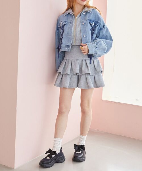 MAJESTIC LEGON(マジェスティックレゴン)の「ベルクロリボンスニーカー(スニーカー・レディース・ブラック/ピンク/オフホワイト・SMALL/MEDIUM/LARGE/X-LARGE)」の5枚目の写真