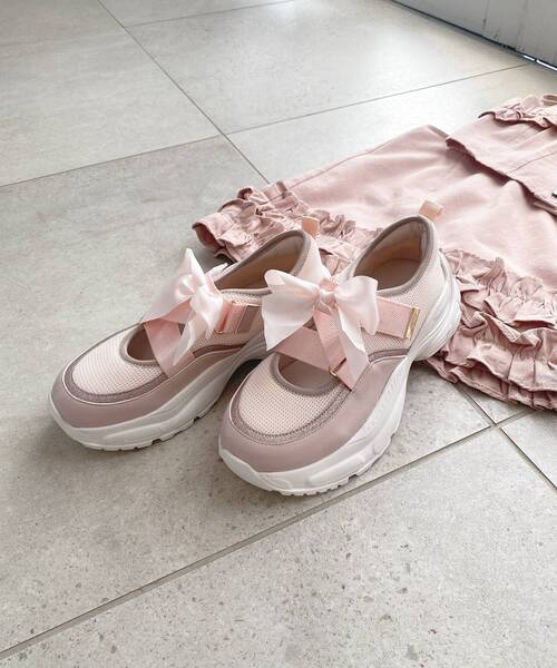 MAJESTIC LEGON(マジェスティックレゴン)の「ベルクロリボンスニーカー(スニーカー・レディース・ブラック/ピンク/オフホワイト・SMALL/MEDIUM/LARGE/X-LARGE)」の10枚目の写真