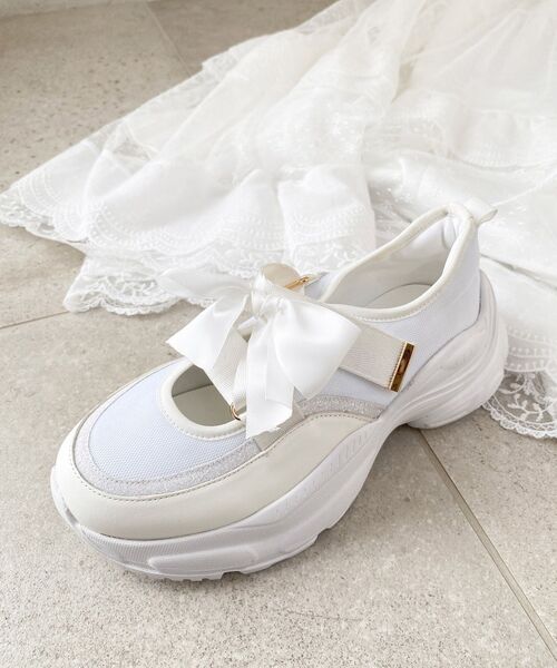 MAJESTIC LEGON(マジェスティックレゴン)の「ベルクロリボンスニーカー(スニーカー・レディース・ブラック/ピンク/オフホワイト・SMALL/MEDIUM/LARGE/X-LARGE)」の11枚目の写真