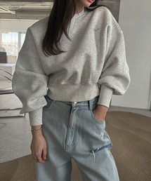 WILLFULLY | one point embroidery stud sweat tops(スウェット)