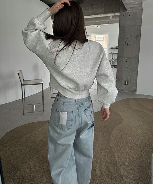 【新品未使用】willfully スウェット セール】one point embroidery stud sweat tops（スウェット