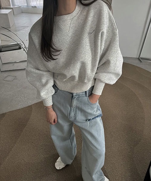 WILLFULLY（ウィルフリー）の「one point embroidery stud sweat tops（スウェット・レディース・セージグリーン/オートミール/ベージュ系その他・FREE）」の6枚目の写真