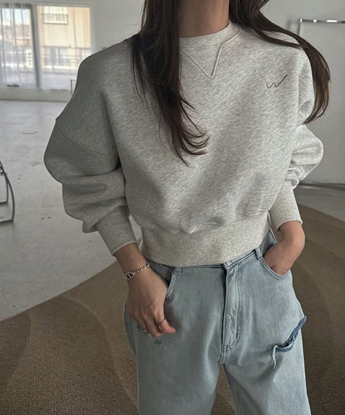 WILLFULLY（ウィルフリー）の「one point embroidery stud sweat tops（スウェット・レディース・セージグリーン/オートミール/ベージュ系その他・FREE）」の7枚目の写真