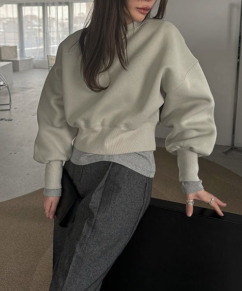 WILLFULLY（ウィルフリー）の「one point embroidery stud sweat tops（スウェット・レディース・セージグリーン/オートミール/ベージュ系その他・FREE）」の22枚目の写真