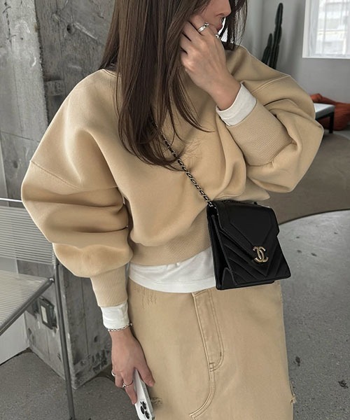 WILLFULLY（ウィルフリー）の「one point embroidery stud sweat tops（スウェット・レディース・セージグリーン/オートミール/ベージュ系その他・FREE）」の15枚目の写真