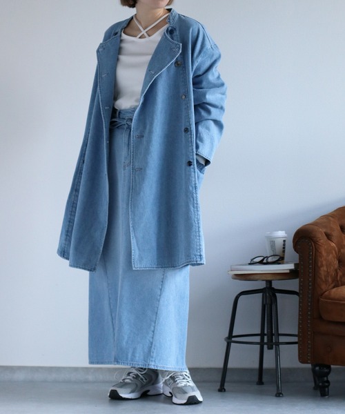 cepo（セポ）の「〈セットアップ対応〉リボンコード マルチジップデニムスカート（デニムスカート・レディース・ネイビー×ホワイト/ブルー系2・S/M/L）」の12枚目の写真